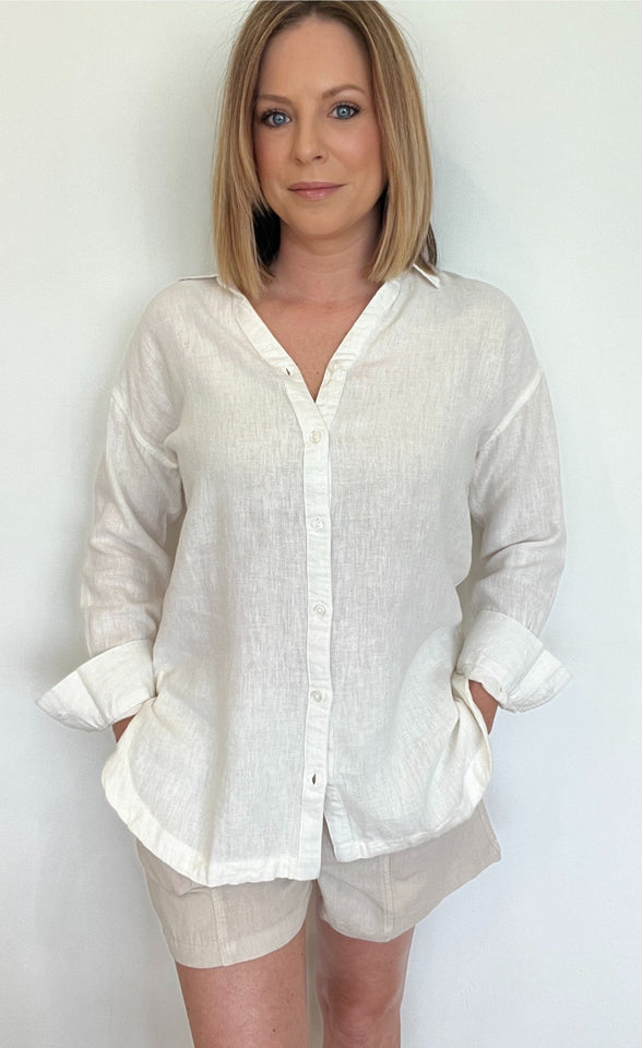 Seabreeze Button Down-Vintage White - Wear with style