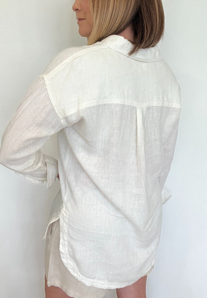 Seabreeze Button Down-Vintage White - Wear with style