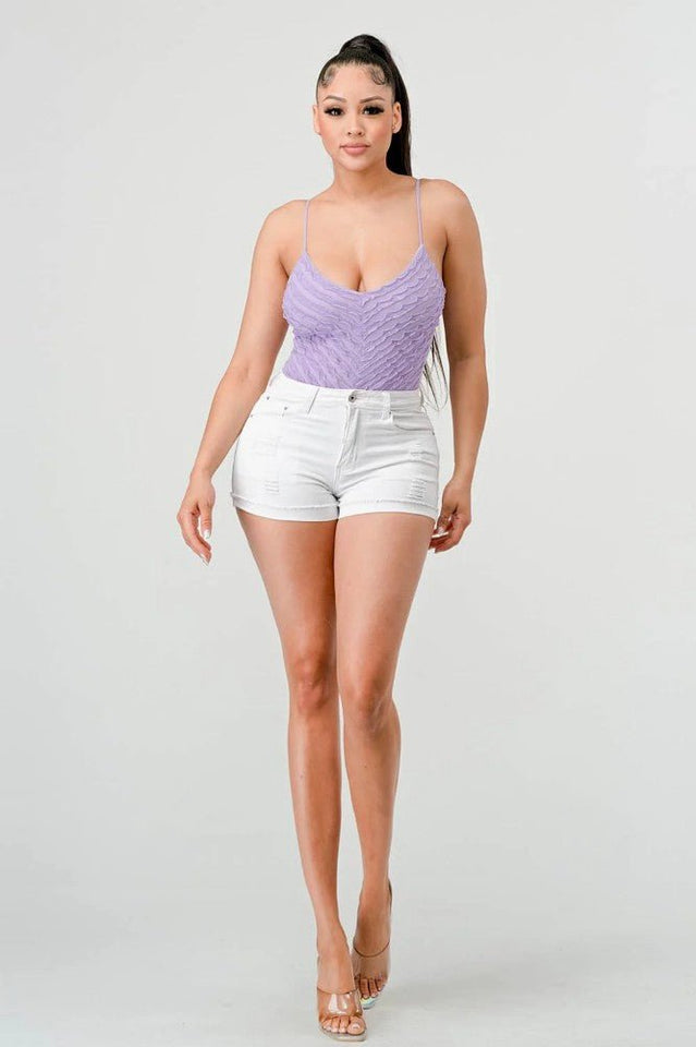 SEXY MESH CHEVRON PATTERN BODYSUIT - Wear with style