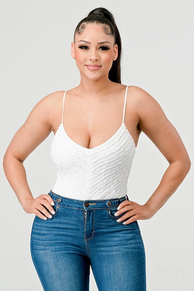 SEXY MESH CHEVRON PATTERN BODYSUIT - Wear with style