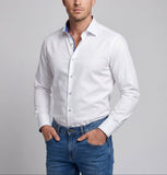 Robert Button-Up Shirt With Contrast Details // White // Contemporary Fit (Regular)