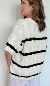 Shoreham Stripe Cable Knit Sweater - Wear with style