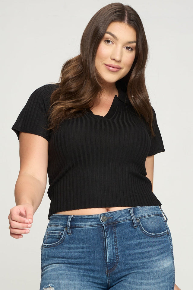 Short Sleeve Ribbed Top - Wear with style