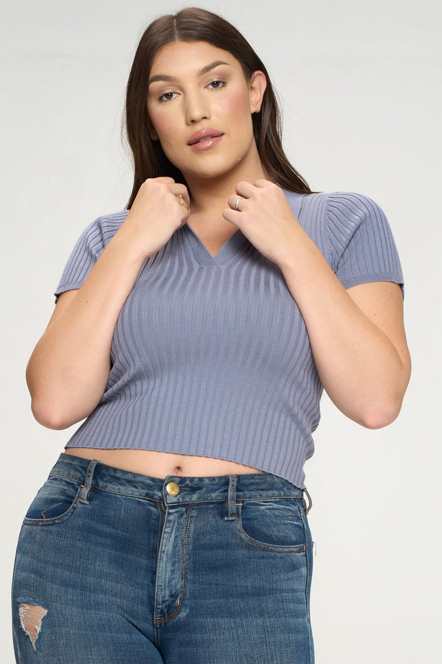 Short Sleeve Ribbed Top - Wear with style