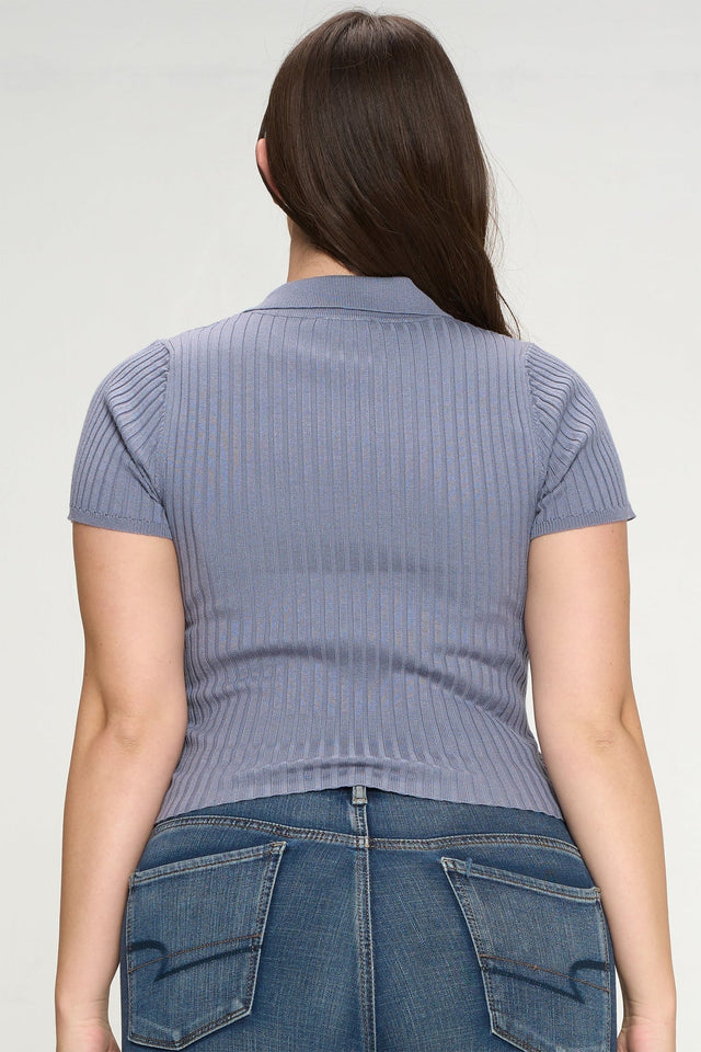 Short Sleeve Ribbed Top - Wear with style