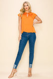 Short sleeves baby doll top with key hole design - Wear with style