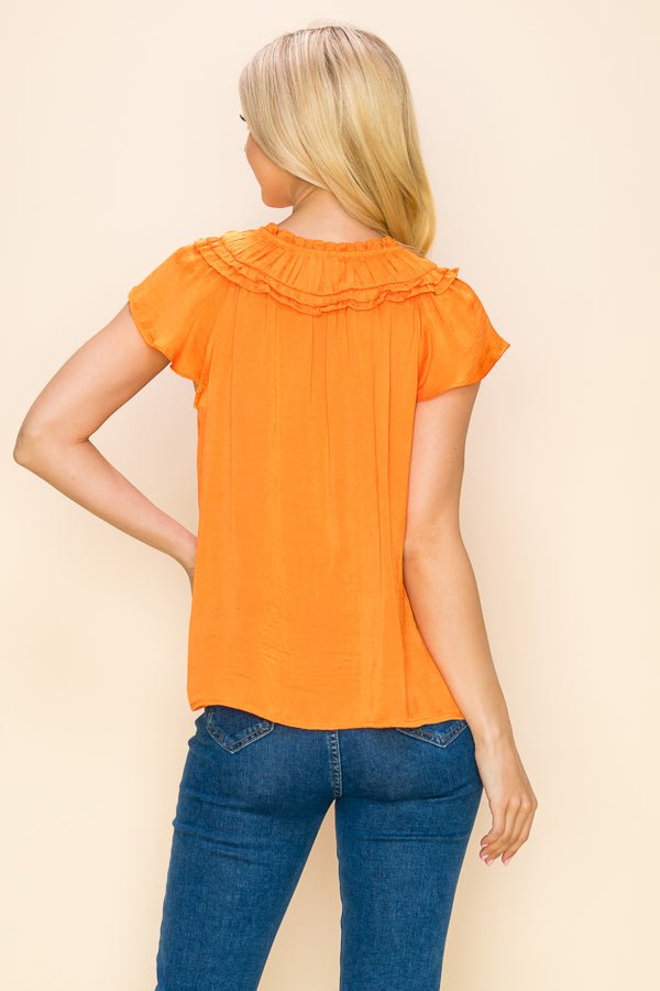 Short sleeves baby doll top with key hole design - Wear with style