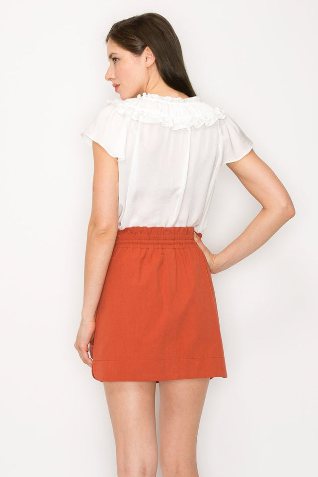 Short sleeves baby doll top with key hole design - Wear with style