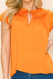 Short sleeves baby doll top with key hole design - Wear with style