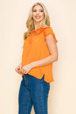 Short sleeves baby doll top with key hole design - Wear with style