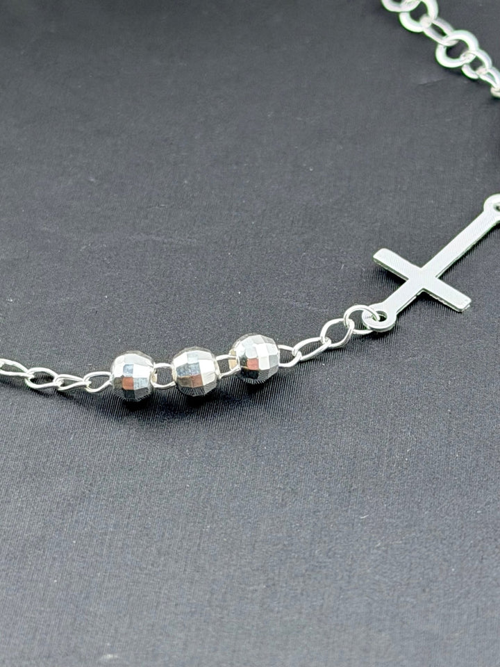Silver .925 Rosary bracelet | sterling silver Catholic bracelet with cross - Wear with style