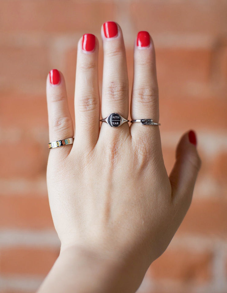 Silver Faith Over Fear Ring - Wear with style