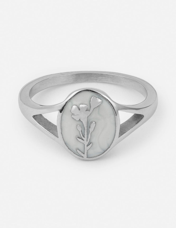 Silver Wildflower Signet Ring - Wear with style