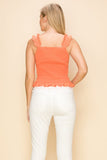 Sleeveless Back Smocking Crop Top - Wear with style