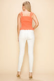 Sleeveless Back Smocking Crop Top - Wear with style
