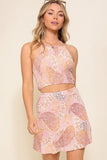 Sleeveless halter smocked boho top - Wear with style