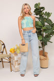 Sleeveless halter smocked boho top - Wear with style