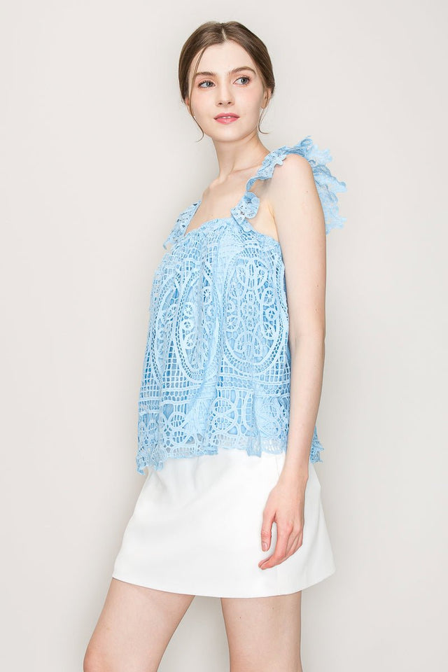 Sleeveless Linen Lace Top - Wear with style