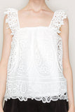 Sleeveless Linen Lace Top - Wear with style
