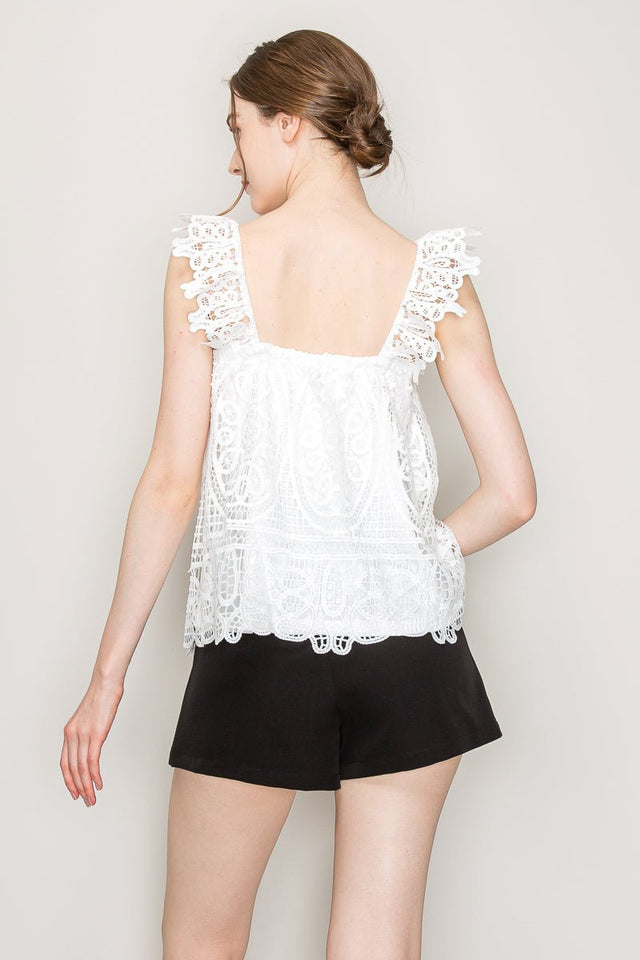 Sleeveless Linen Lace Top - Wear with style