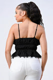 SMOCKED RUFFLED SWEETHEART TOP - Wear with style