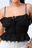 SMOCKED RUFFLED SWEETHEART TOP - Wear with style