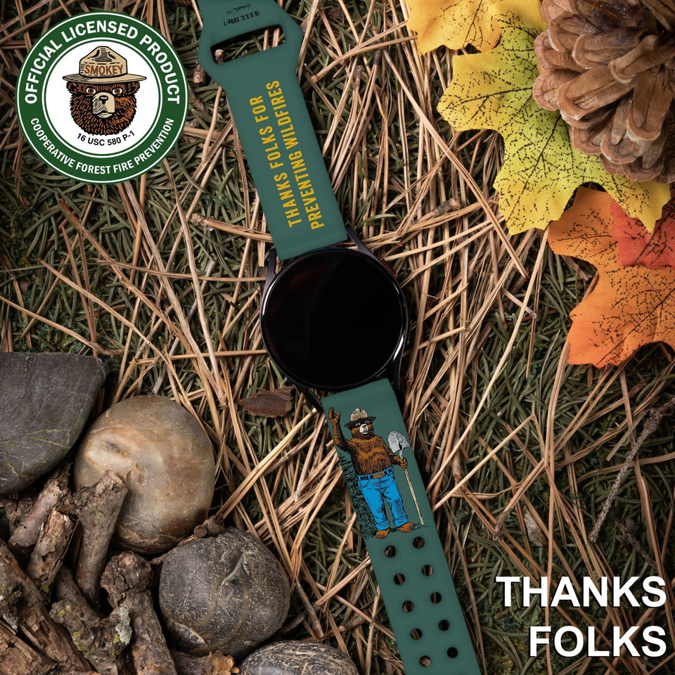 Smokey Bear Classic HD Watchband for Samsung, Garmin, Fossil, and More - Wear with style