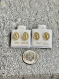 Solid 10K Gold Virgin Mary Earrings, virgencita gold earrings - Wear with style