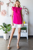 SOLID RUFFLE MOCK NECK BLOUSE - Wear with style