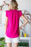 SOLID RUFFLE MOCK NECK BLOUSE - Wear with style