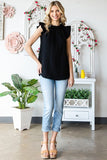 SOLID RUFFLE MOCK NECK BLOUSE - Wear with style