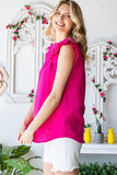 SOLID RUFFLE MOCK NECK BLOUSE - Wear with style