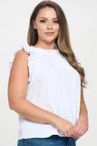 Solid Sleeveless Ruffle Trim Top - Wear with style