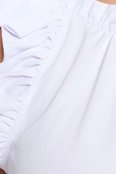 Solid Sleeveless Ruffle Trim Top - Wear with style