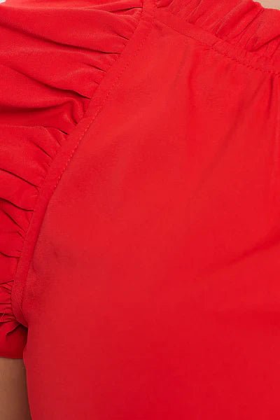 Solid Sleeveless Ruffle Trim Top - Wear with style