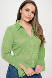 Solid Textured Long Sleeve Top - Wear with style
