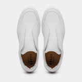 65-225-WHT SPETTACOLARE Italian Pebble Grain Calfskin Sneakers White