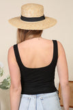 Square neck tank ribbed top - Wear with style