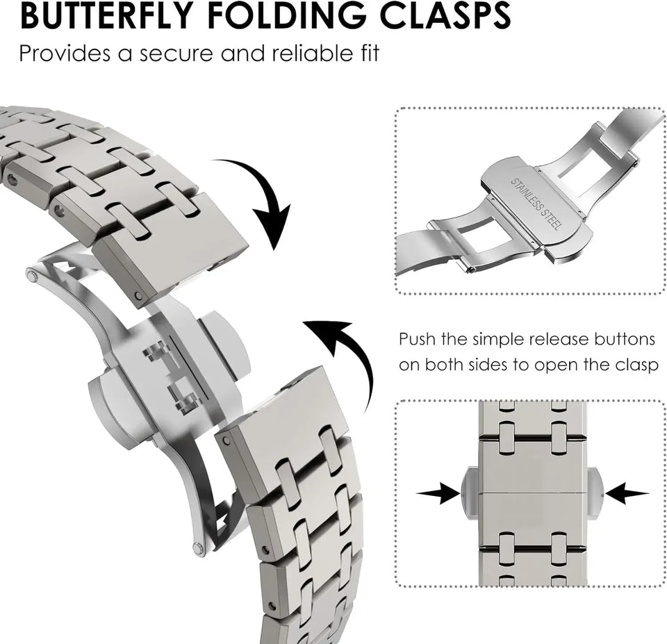 Stainless Steel Metal Watchband for Apple Watch - Wear with style