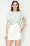 Star Cutwork Butterfly Short Sleeve Top - Wear with style