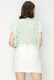 Star Cutwork Butterfly Short Sleeve Top - Wear with style