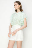 Star Cutwork Butterfly Short Sleeve Top - Wear with style
