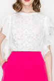 Star Cutwork Butterfly Short Sleeve Top - Wear with style
