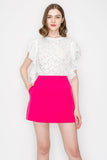 Star Cutwork Butterfly Short Sleeve Top - Wear with style