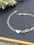 Sterling Silver 925 Infinity Heart Bracelet | Bismarck Chain 7.5” |Pulsera de plata .925 - Wear with style