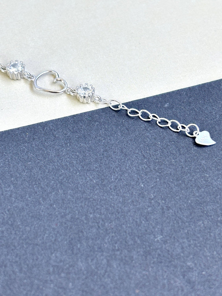 Sterling silver 925 open hearts bracelet | silver 925 link bracelet | Pulseras de plata 925 | pulseras de corazones para mujer - Wear with style