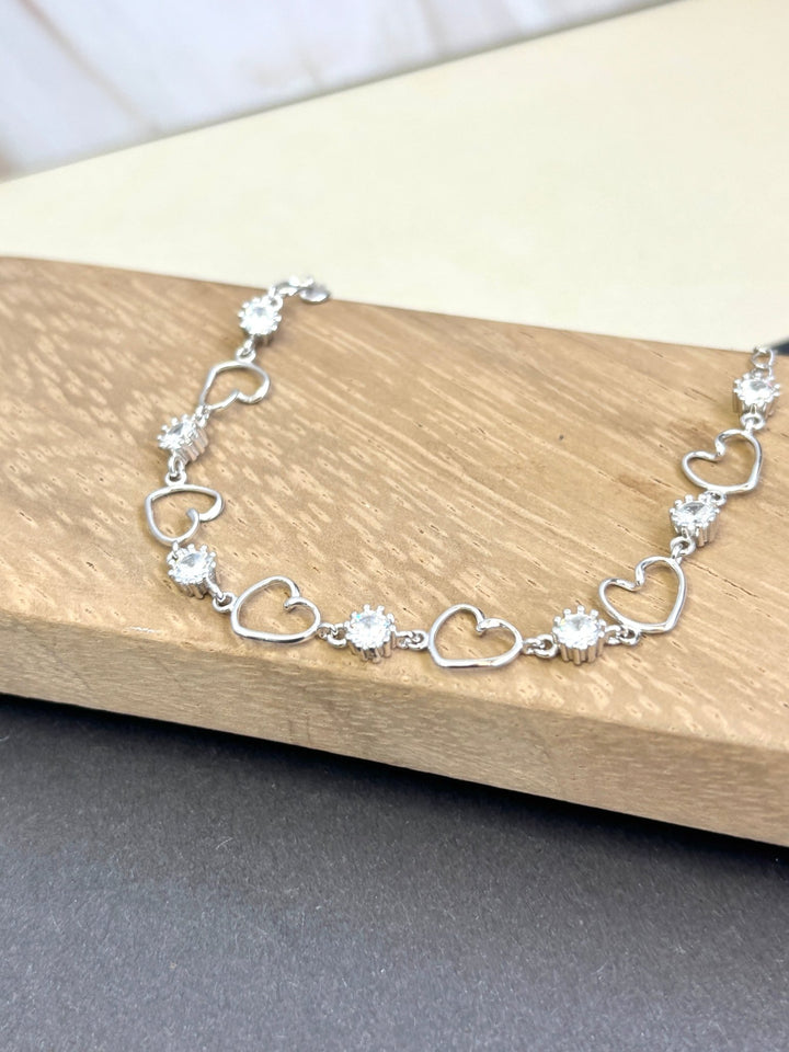 Sterling silver 925 open hearts bracelet | silver 925 link bracelet | Pulseras de plata 925 | pulseras de corazones para mujer - Wear with style