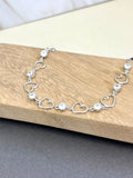 Sterling silver 925 open hearts bracelet | silver 925 link bracelet | Pulseras de plata 925 | pulseras de corazones para mujer - Wear with style