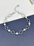 Sterling silver 925 open hearts bracelet | silver 925 link bracelet | Pulseras de plata 925 | pulseras de corazones para mujer - Wear with style