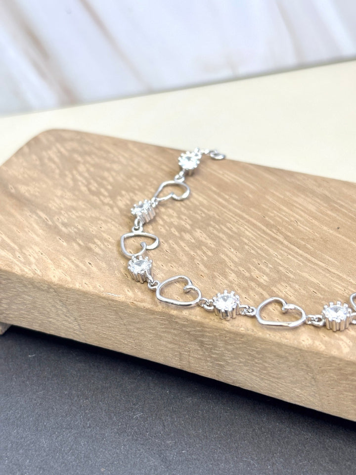 Sterling silver 925 open hearts bracelet | silver 925 link bracelet | Pulseras de plata 925 | pulseras de corazones para mujer - Wear with style